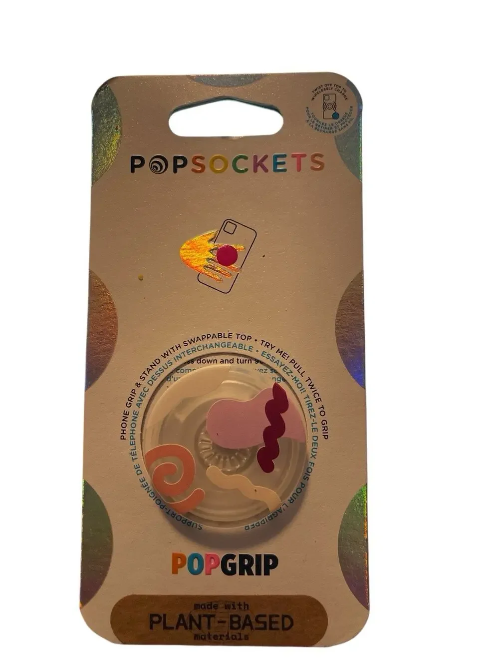 PopSockets PopGrip Phone Grip & Stand with Swappable Top-Plant Core Memphis Mod
